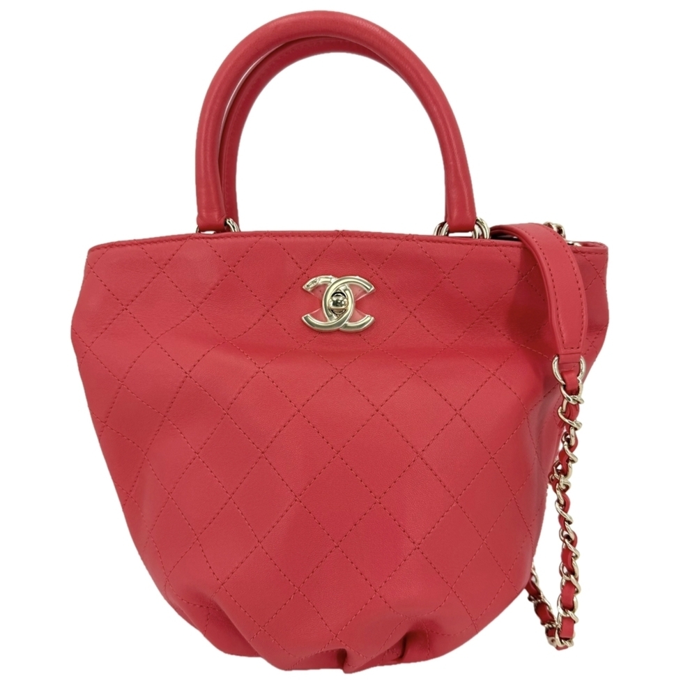 Chanel Women's Matelassé Handbag Chain Shoulder Bag Crossbody Coco Mark CHANE...